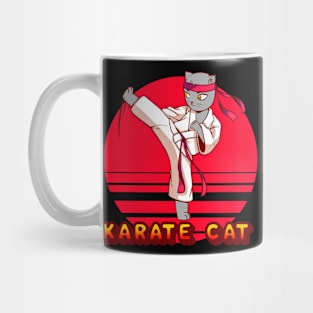 Karate cat yellow Mug